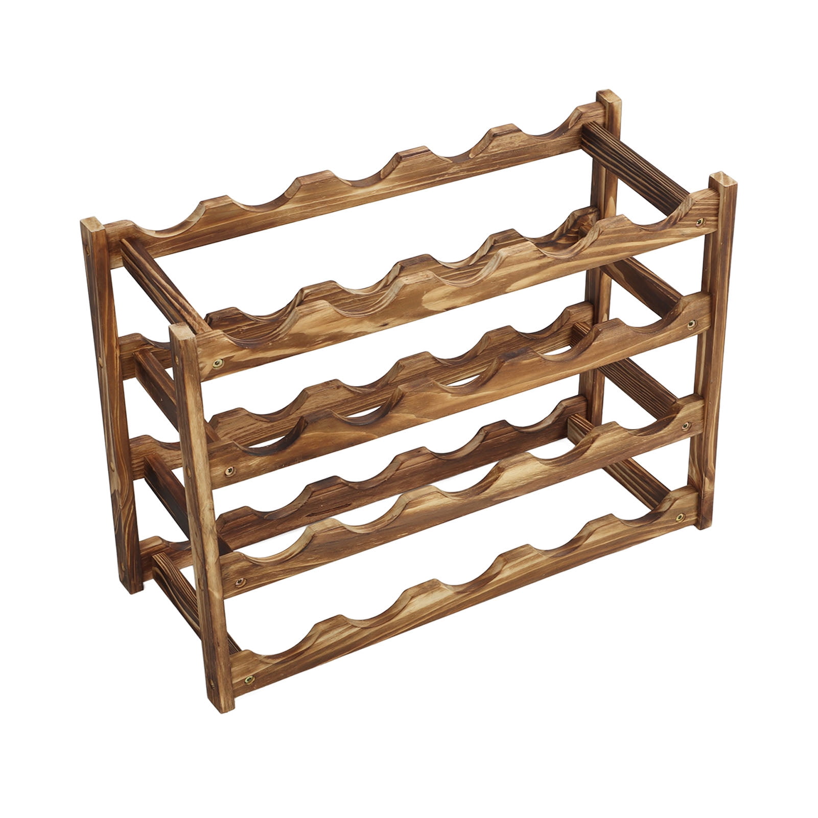 Wine Rack, Countertop Wood Bottles Holder Standing Wine Bottle Display