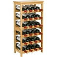 thumbnail image 1 of Wine Rack Free Standing Floor, 6-Tier Display Wine Storage Shelves with Table Top, 24-Bottle Bamboo Wine Rack Shelf for Kitchen Bar Dining Room Living Room, Natural, 1 of 14