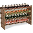 Wine Rack Freestanding Floor - 36 Wine Bottle Holder, Large Stackable ...