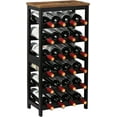 thumbnail image 1 of Wine Rack Freestanding Floor, 6 Tier Bamboo Wine Storage Shelves with Table Top, 24-Botttle Wine Rack Shelf for Kitchen Bar Dining Room Living Room, Rustic Brown and Black, 1 of 14
