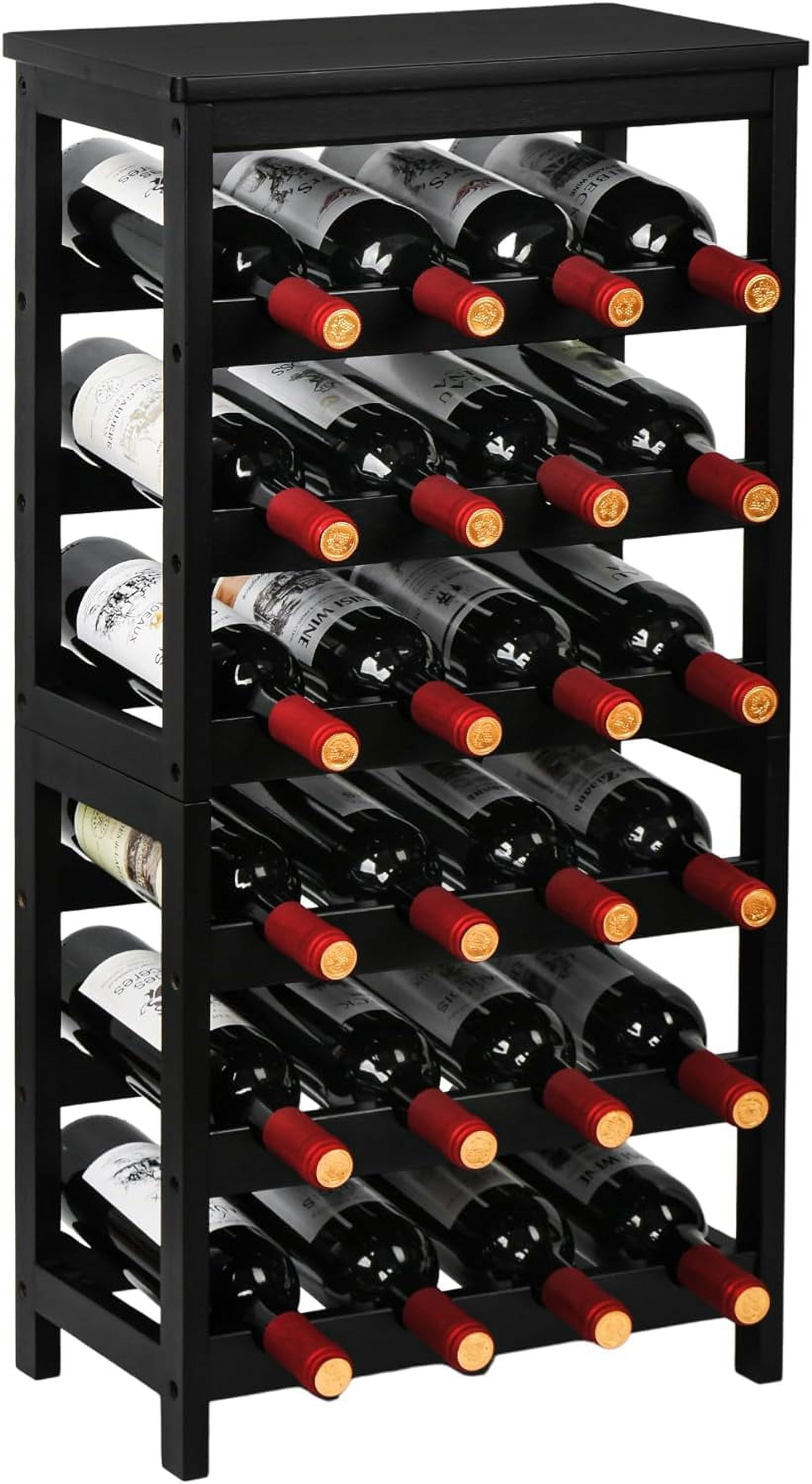Red Rack Table Top View Wine Rack Freestanding Floor, 6-Tier Display Wine Storage Shelves with ...