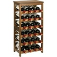 thumbnail image 1 of Wine Rack Freestanding Floor, 6-Tier Display Wine Storage Shelves with Table Top, 24-Botttle Bamboo Wine Rack Shelf for Kitchen Bar Dining Room Living Room, Walnut, 1 of 15