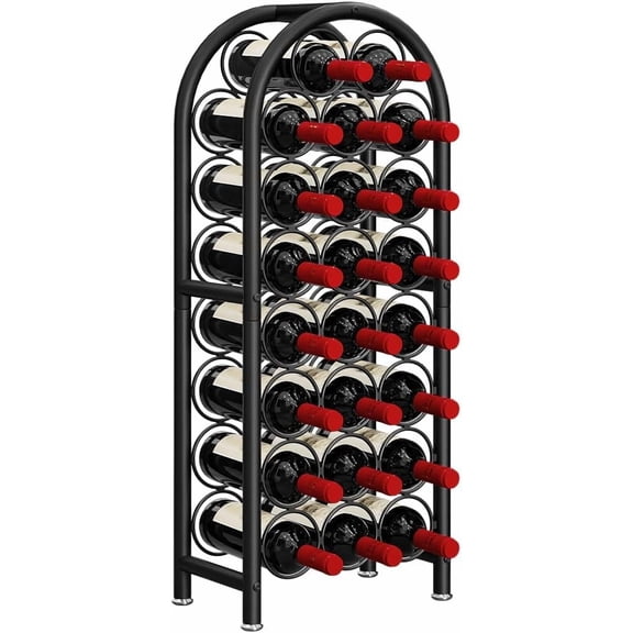 Wine Rack Freestanding Floor Metal Holders Stands Organizer Storage 23 Bottles Black