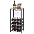 Wine Rack Freestanding Floor, Wine Rack Table Hold 16 Bottles with