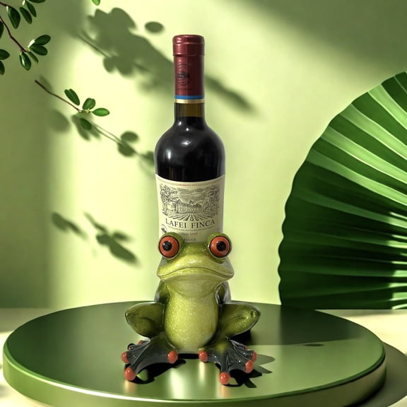 Wine Rack Frog Statue Funny Animal Figurine Statue Ornament Home/Room Decor and Perfect Gift Ideas for House Warming, Holidays and Birthdays