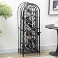 thumbnail image 1 of Wine Rack, Renaissance Wrought Iron Wine Jail – 45 Bottles Wine Holder 52 Inch Freestanding Floor Wine Rack with Slide-Lock Latch Door - Black, 1 of 6