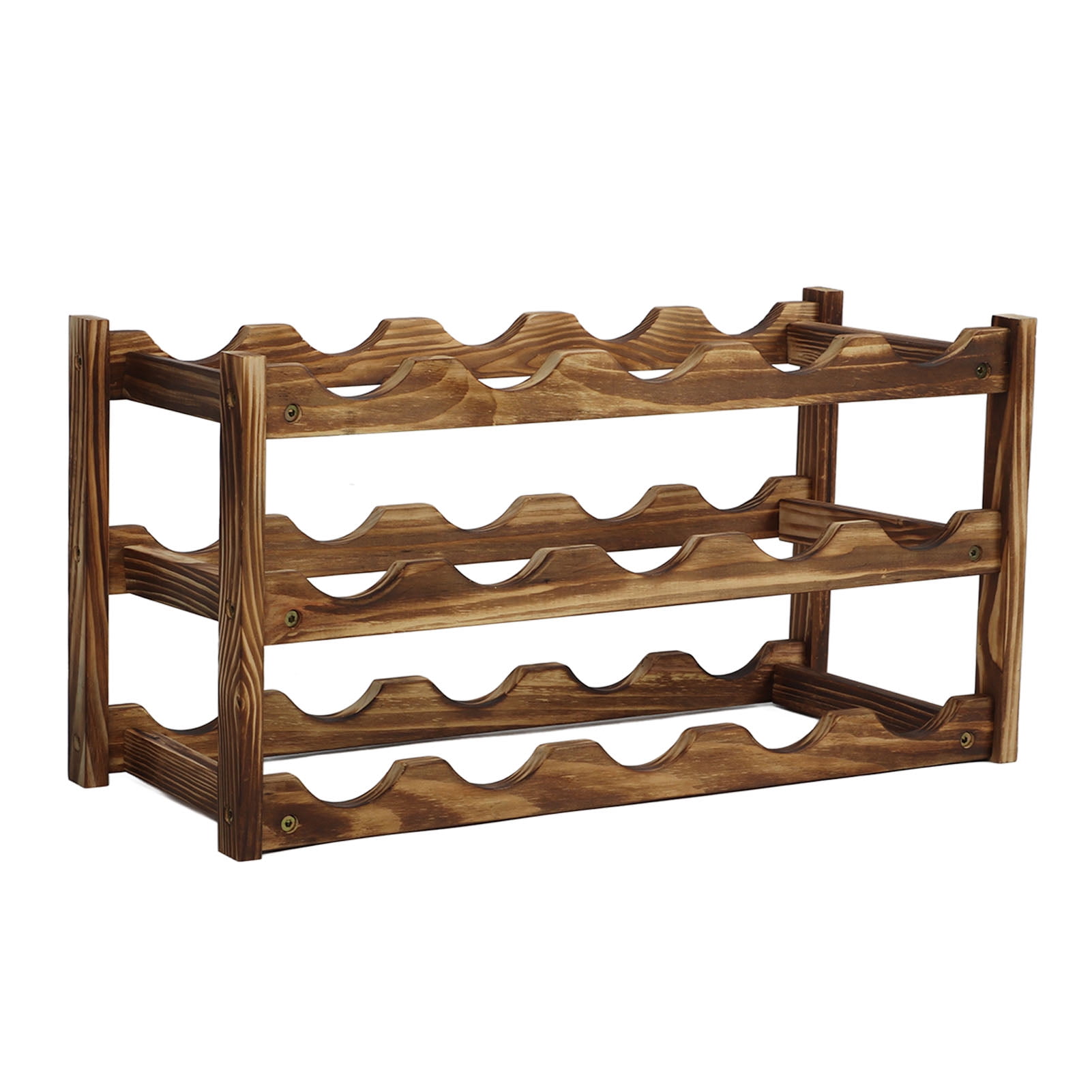 Wine Rack, Standing Wood Bottles Holder Stand Wine Bottle Storage Shelf