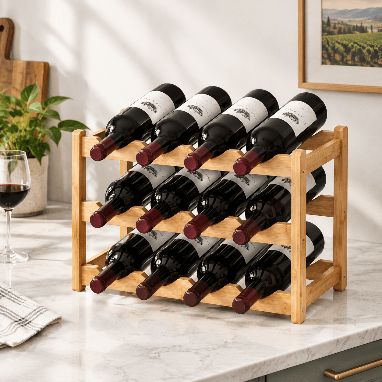 Fine Racks Wine Rack Storcabinet Sh12 Bottle Racks Countertop Sturdy For Kitchen ...