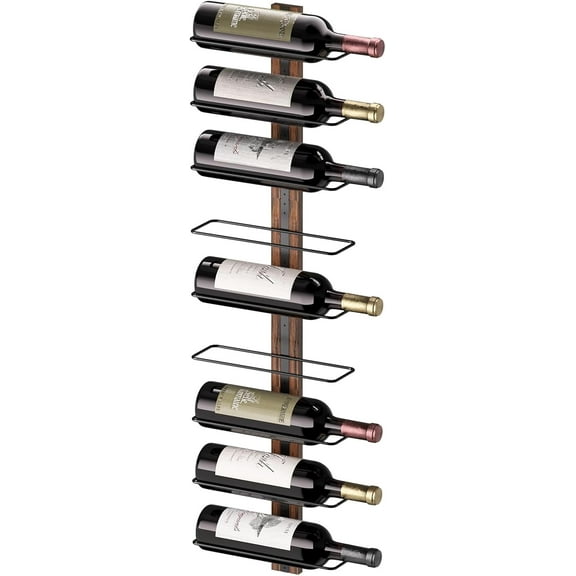 Wine Rack Wall Mounted for 9 Wine Bottles, Wood Wine Racks for Wall, Wine Holder Wine Bottle Racks for Kitchen, Dining Room, Bar