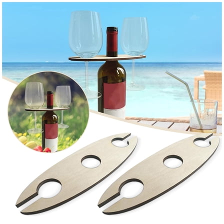 Wine Rack,Wooden Wine Bottle And Glass Holder, Wood Wine Rack, Outdoor Holiday Wine Holder