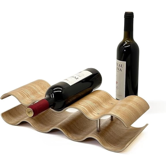 Wine Racks Countertop, 2-Tier Wooden Wine Rack Inserts for Cabinet, Bottle Holder Stand, 7 Bottles Freestanding Wine Storage Cabinet Shelf Organizer for Home Dcor, Bar and Pantry