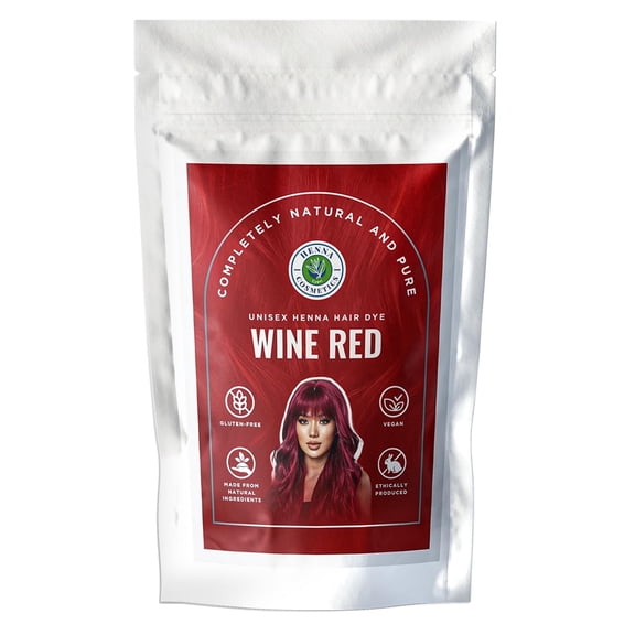 Wine Red 400 g | 100% Natural Hair Dye Kit | Vibrant Colors with 50 g Pure Henna & Herbal Mix