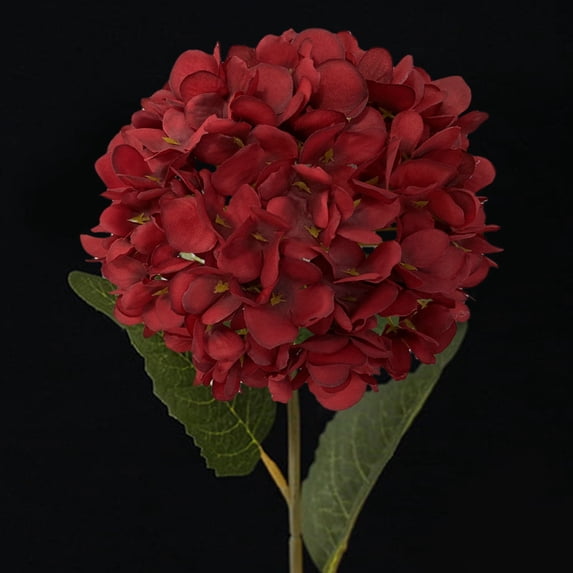 Wine Red Artificial Brushed Hydrangea – Real Latex Silk Flowers for Bridal Wedding Bouquet & Home Decor – Parfect for Back to sch00l & Elegant