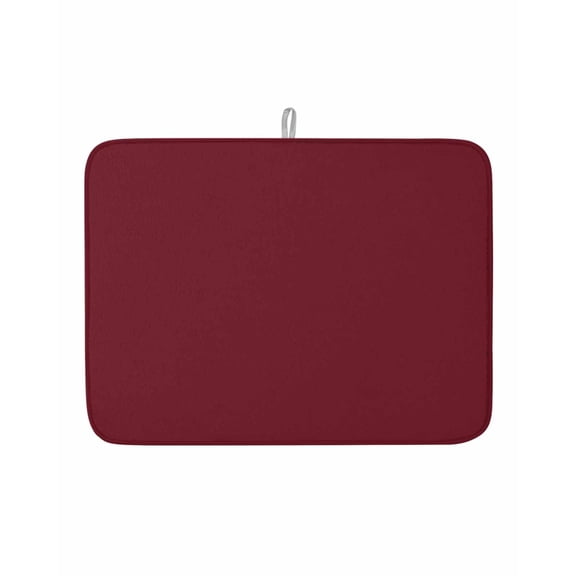 Wine Red Dark Maroon Dish Drying Mats for Kitchen Counter,Absorbent Microfiber Dish Drainer Rack Mat Burgundy Red Drying Pad for Sinks,Utensils,Countertops,18x24in
