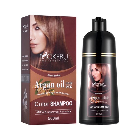 Wine Red Hair Dye 16.9 Fl Oz, Argan Oil Wine Red Hair Shampoo, 3 in 1 Hair Dye Shampoo, Easy To Use, Semi-Permanent Hair Color Shampoo