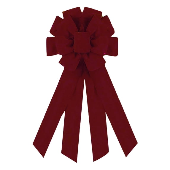 Wine Red Handmade Decorative Wreath Bow, Polyester Ice Silk Ribbon Bow for Wedding, Front Door, Christmas Tree, Garland, Anniversary, Gift Wrapping and Elegant Party Decor