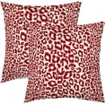 thumbnail image 1 of Wine Red Leopard Print Pillow Covers 20x20 Inch Set of 2 Cheetah Animal Spots Decorative Throw Pillows for Couch Farmhouse Square Pillow Cases Home Decor for Living Room Sofa Bed Porch Outdoor, 1 of 6