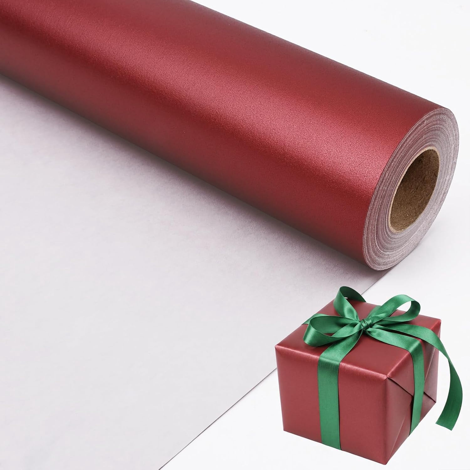 Wine Red Matte Wrapping Paper,Chrisas Paper - Walmart.com