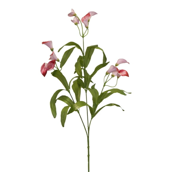 Wine Red Mini Calla Lily 26in Artificial Polysilk Faux Fake Flower Spray for Craft Home Garden Outdoor Bouquet Arrangement Ceremony Wedding Arch Floral Wall Aisle Decor (Burgundy, One Dozen)