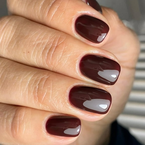 Wine Red Press on Nails Square Fake Nails Glossy Stick on Nails Full Covers False Nails Acrylic Stick on Nails Women