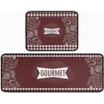 thumbnail image 1 of Wine Red Rug 2 Pieces Buffalo Plaid Kitchen Rugs Set Farmhouse Gourmet Decor Kitchen Mat, Water Absorb Microfiber Kitchen Mat 17"x 47"+17" x 23, 1 of 5