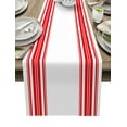 thumbnail image 1 of Wine Red Stripes Table Runner luxury Kitchen Dinner Table Cover Wedding Party r Cotton Linen Tablecloth, 1 of 7