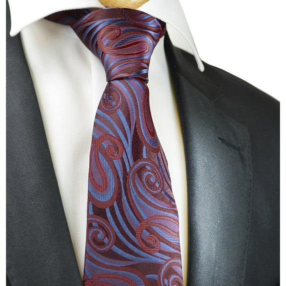 Wine Red Wild Paisley Patterned Men's Ties