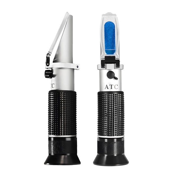 Wine Refractometer,V-Resourcing Hand Held Brix/Alcohol Refractometer with ATC for Wine Making Homebrew Kit, Dual Scale(Brix 0-40%, Alcohol 0-25%)