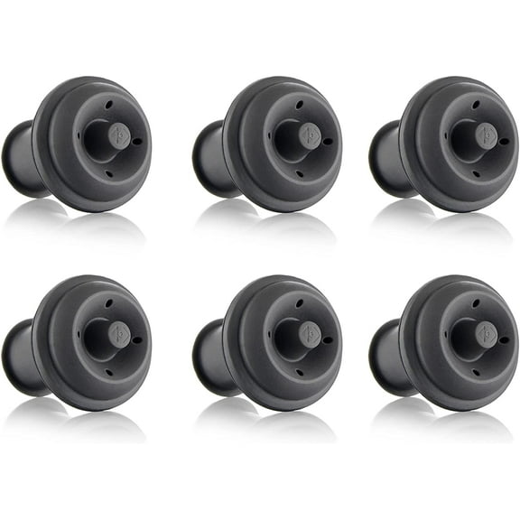Wine Saver Vacuum Stoppers Set of 6 \u2013 Grey