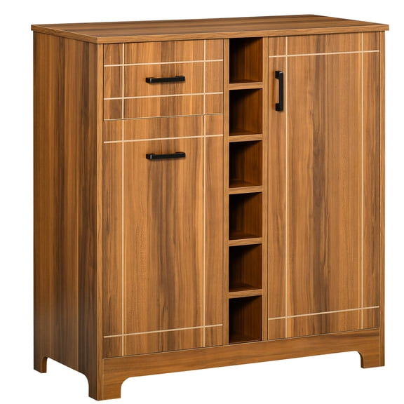 Wine Sideboard with Drawer | Use in Kitchen or Bar | Beautiful Wood Finish | High Weight Capacity