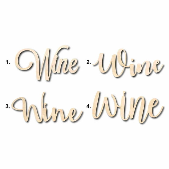 Wine Sign Unfinished Wood Cutout Home Decor DIY Option 4- 24" Wide / 1/2"