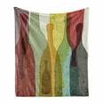 thumbnail image 1 of Wine Soft Flannel Fleece Blanket, Abstract Composition with Watercolor Silhouettes Bottles of Wine Whiskey Tequila Vodka, Cozy Plush for Indoor and Outdoor Use, 70" x 90", Multicolor, by Ambesonne, 1 of 6