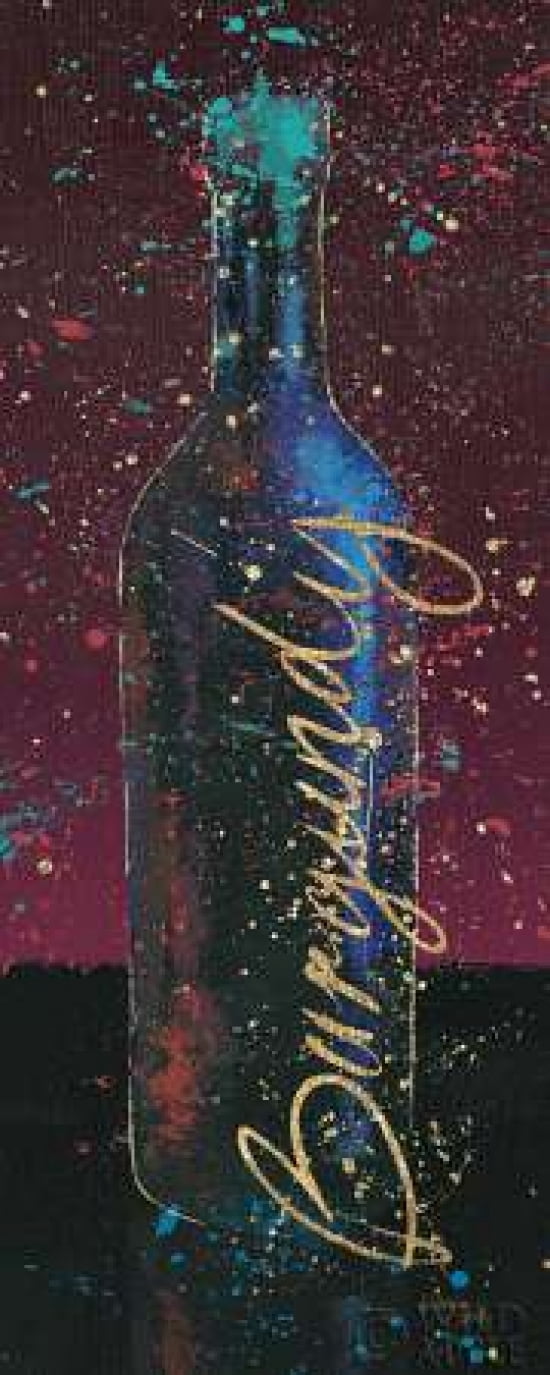 Wine Splash Dark V Canvas Art - Wellington Studio (10 x 20)
