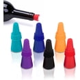 thumbnail image 1 of Wine Stopper Beverage Bottle Sealer Soft Silicone Wine Bottle Stoppers Corks with Grip Top for Keeping Wine Champagne Fresh (6 pcs), 1 of 5