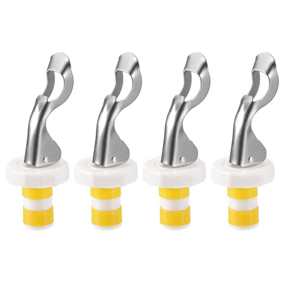 Wine Stoppers, 4Pack 16mm/0.63" Expanding Manual Beverage Stoppers for Champagne, Beer, Soda (White Yellow)