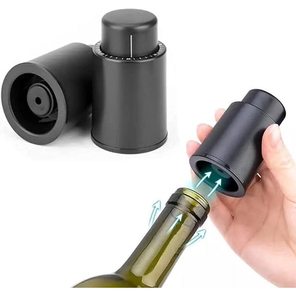 Wine Stoppers, Wine Bottle Stoppers, Vacuum Wine Stoppers, Reusable Wine Preserver with Time Scale, Wine Vacuum Pump Wine Saver Wine Corks, Best Gift for Wine Lovers (2 Pack)