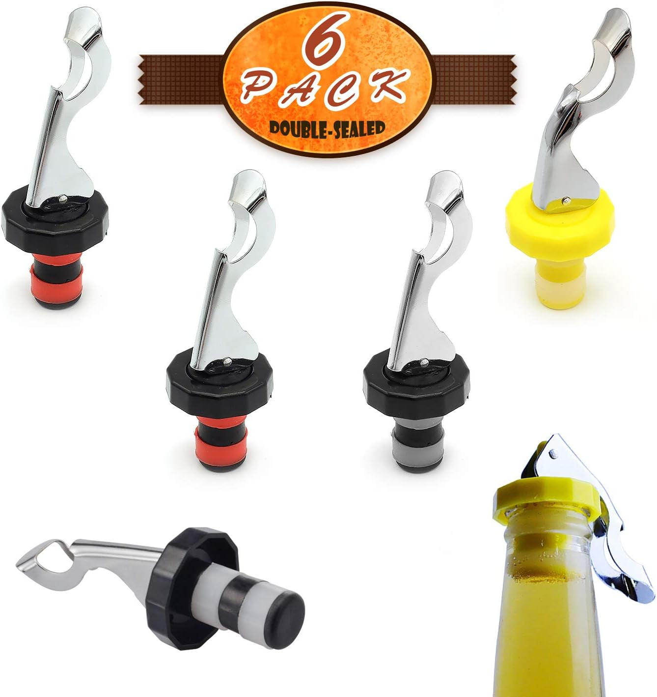 Wine Stoppers, Food-safe Silicone Bottle Stoppers, Expanding Manual ...