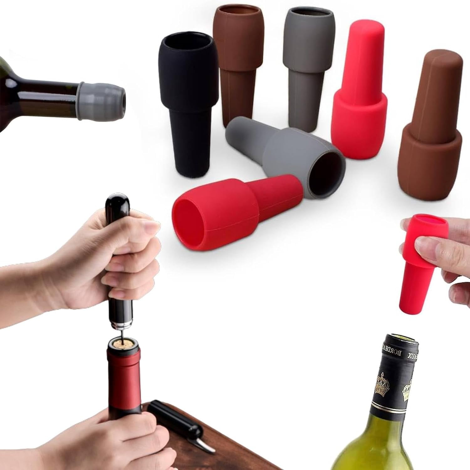 3-Pack Sunflower Wine Bottle Stoppers - Silicone, Airtight Seal, Keeps Wine Fresh