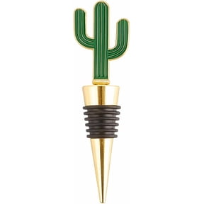 Wine Stoppers Reusable Cactus Silicone Wine Bottle Toppers with Alloy Finding Accessories DIY Funny Gift Pump Decor for Holiday Housewarming Christmas Wedding Party Gold