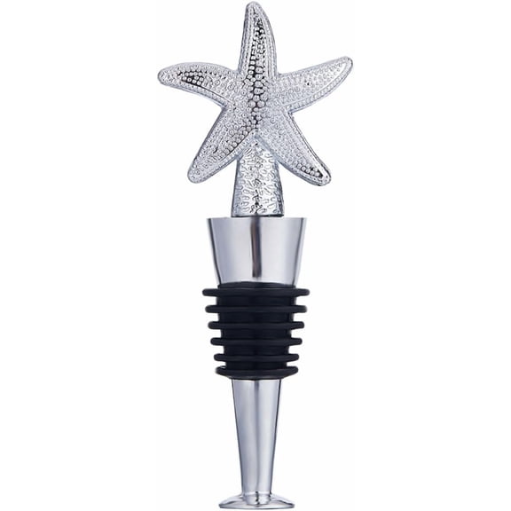 Wine Stoppers Reusable Starfish Silicone Wine Bottle Stopper Wine Toppers with Alloy Finding Accessories DIY Funny Gift