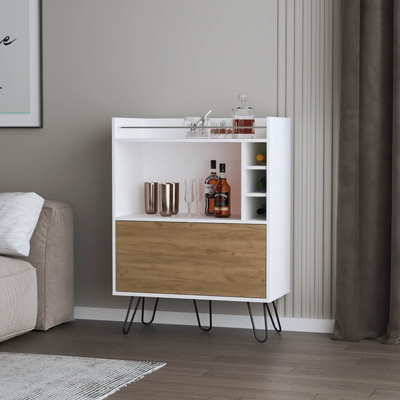 Wine Storage Bar Cabinet with Drop-Down Door and Wine Storage On-Site