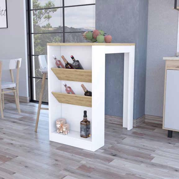 Wine Storage Kitchen Island Ensemble | Ideal for Use in Kitchen and Managing Wine Bottles | Constructed with MDF | Meets the Storage Needs of Wine Connoisseurs