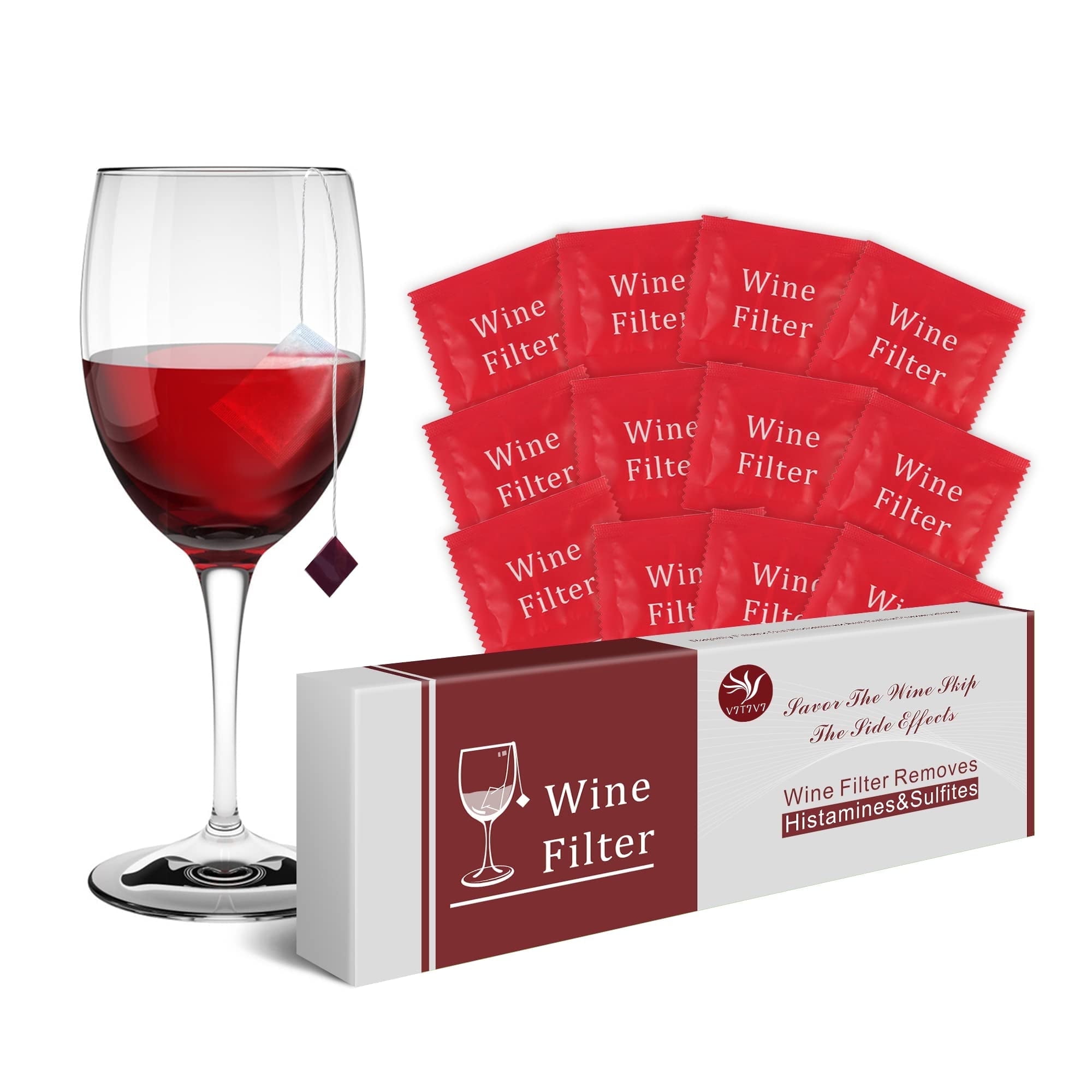 PACRDAYI Wine Sulfite Filter To Remove Sulfite And Histamine, 12 Pack