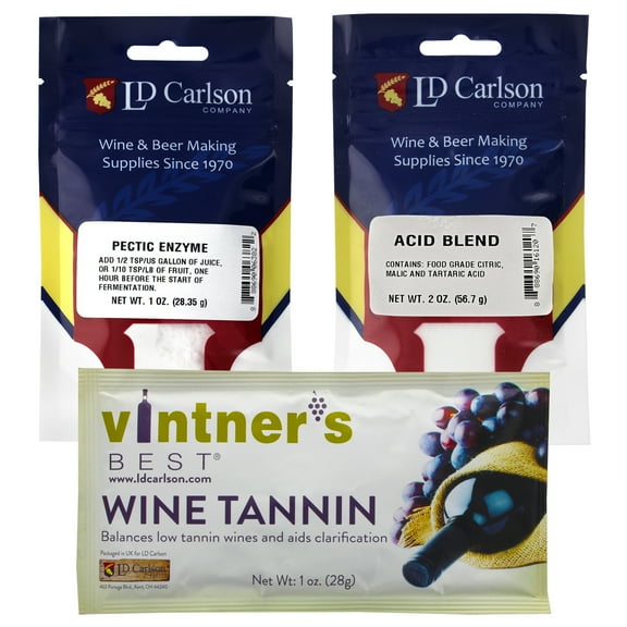 Wine Tannin 1 oz, Pectic Enzyme 1 oz, Acid Blend 2 oz Bundle