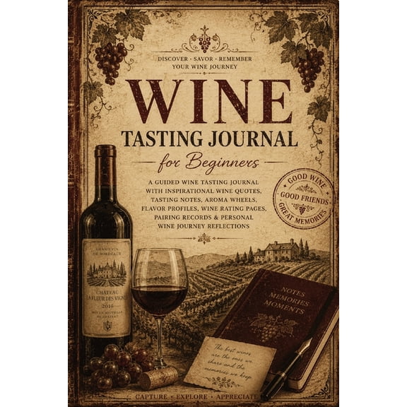 Wine Tasting Journal for Beginners: A Guided Wine Tasting Journal with Inspirational Wine Quotes, Tasting Notes, Aroma W, (Paperback)