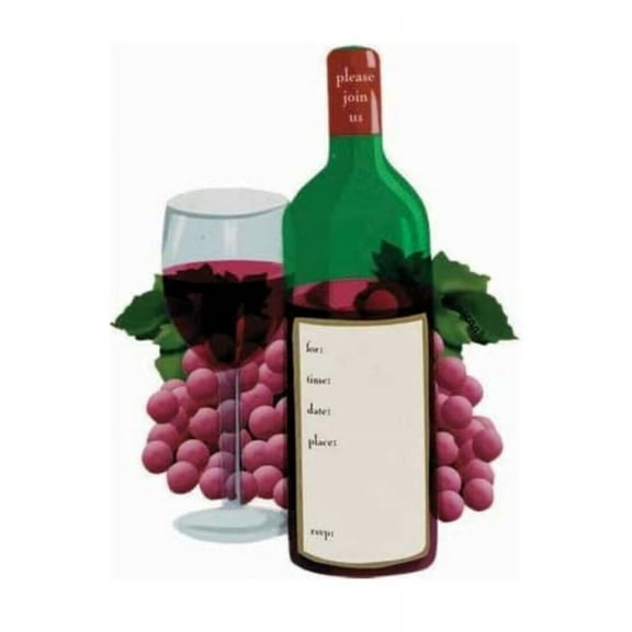 Wine Tasting Jumbo Party Invitations, 8ct