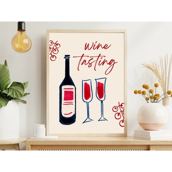 Wine Tasting Poster, Unframed Paper Poster 8x10in