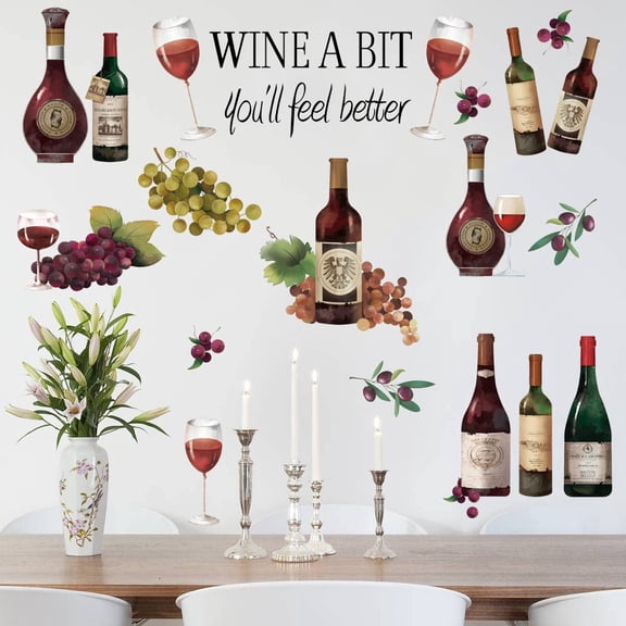 Wine Tasting Wall Decals Kitchen Quotes Wall Stickers for Bar Wall Decor