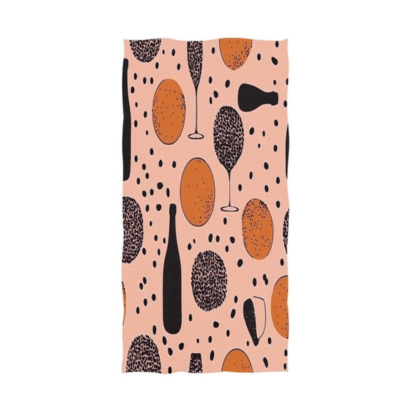 Wine Themed Pattern 64''x32'' Bath Towels Lightweight Quick-Dry Breathable Soft for Gym Travel Swim