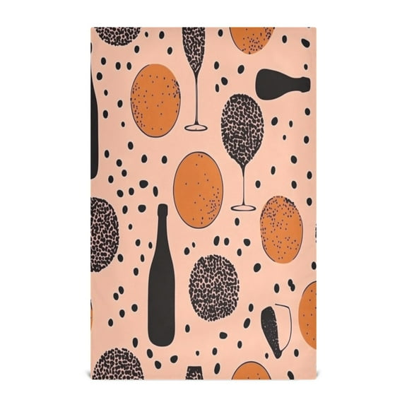 Wine Themed Pattern Decorative Waffle Towel Kitchen Dishcloth 28x18in Multi-Use Tea Towel